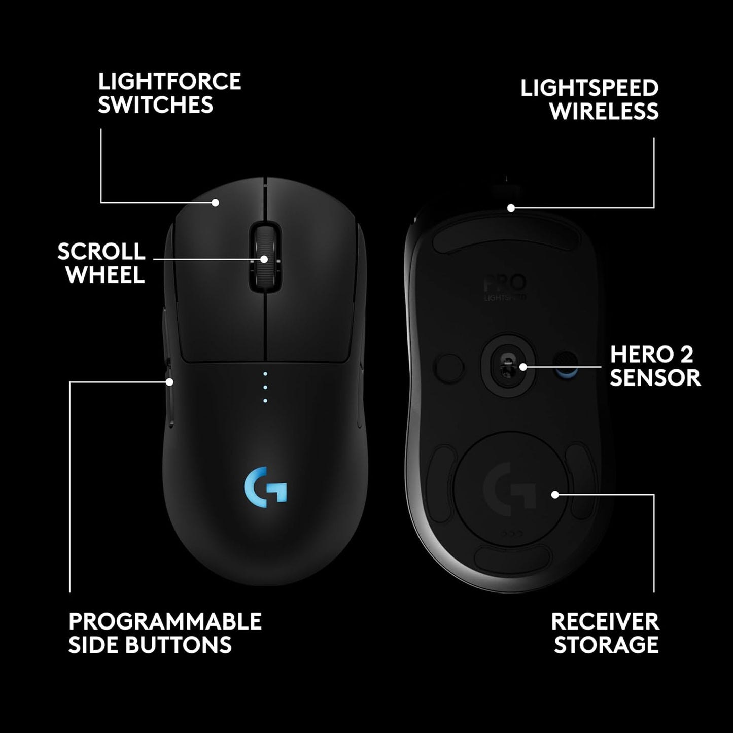 Logitech PRO 2 Lightspeed Wireless Gaming Mouse - Black