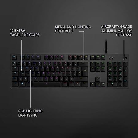 Logitech G 512 RGB Backlit Mechanical Wired Gaming Keyboard with GX Blue Clicky Key Switches