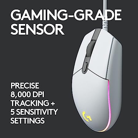 Logitech G102 LIGHTSYNC RGB Wired Gaming Mouse - White