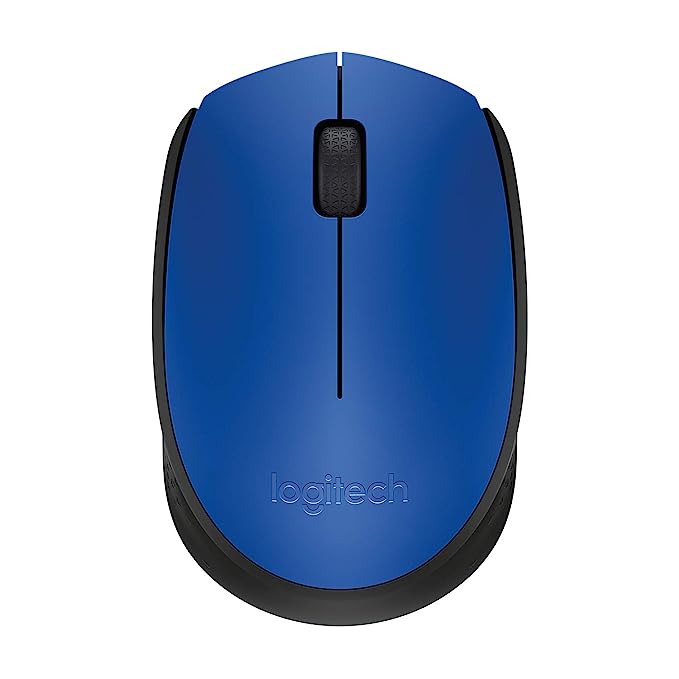 Logitech M171 Wireless Mouse, 2.4 GHz with USB Nano Receiver, Optical Tracking, 12-Months Battery Life, Ambidextrous, PC/Mac/Laptop - Blue (910-004656)