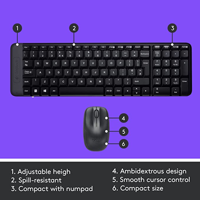 Logitech MK220 Wireless Keyboard and Mouse Combo