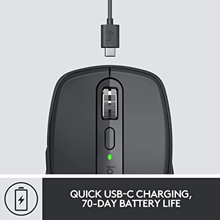 Logitech MX Anywhere 3 Compact Performance Wireless Mouse - Graphite