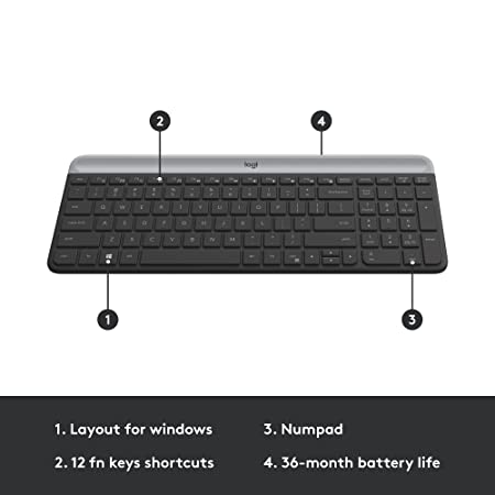 Logitech MK470 Slim Wireless Combo - Graphite