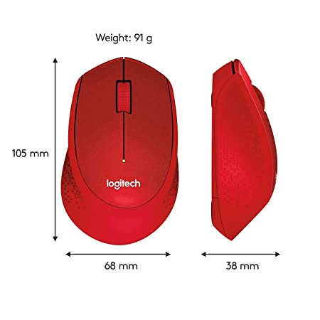 Logitech M331 Silent Plus Wireless Mouse - Red