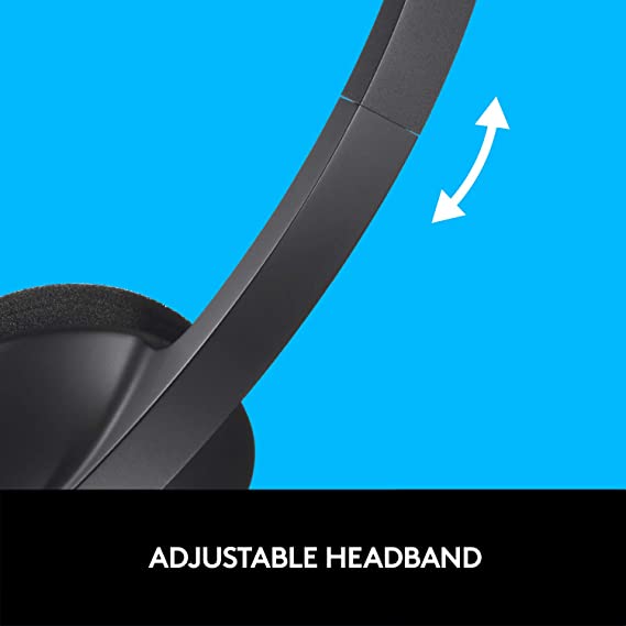 Logitech H340 Stereo H Noise-Cancelling, Usb Wired Over Ear Headphones With Mic For Pc/Mac/Laptop