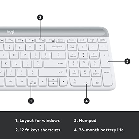 Logitech MK470 Slim Wireless Combo - Off White