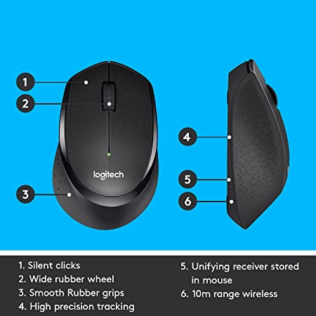 Logitech M331 Silent Plus Wireless Mouse - Black