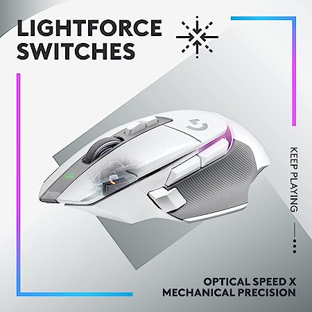 Logitech G502 X Lightspeed Plus Wireless RGB Gaming Mouse - White