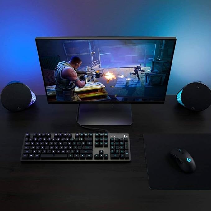 Logitech G 512 RGB Backlit Mechanical Wired Gaming Keyboard with GX Blue Clicky Key Switches