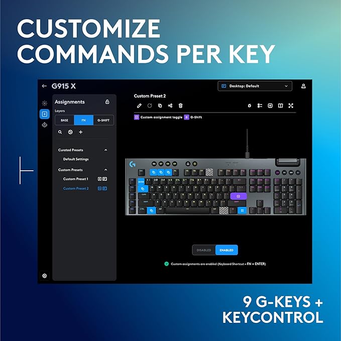 Logitech G915 X Low-Profile Wired Mechanical Gaming Keyboard