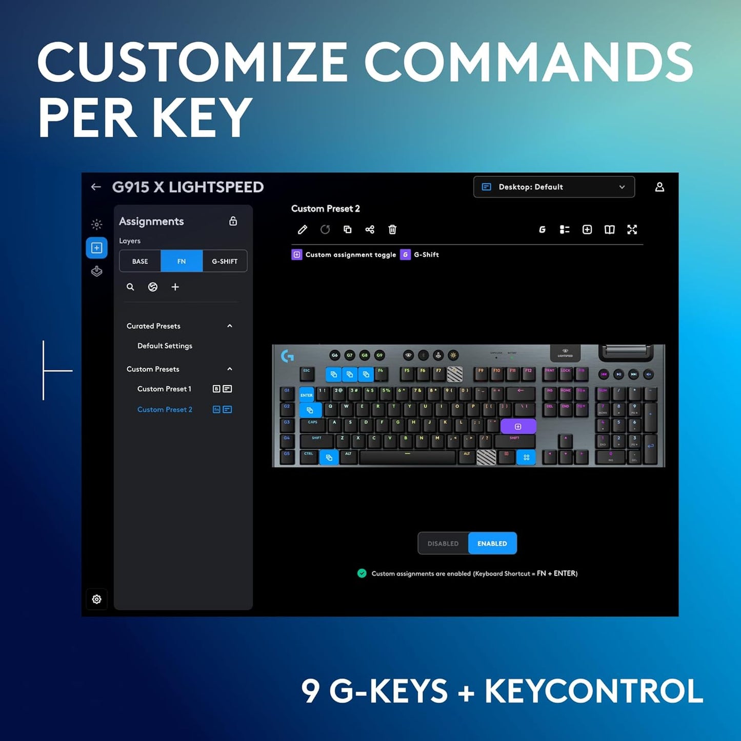 Logitech G915 X LIGHTSPEED Low-Profile Wireless Gaming Keyboard