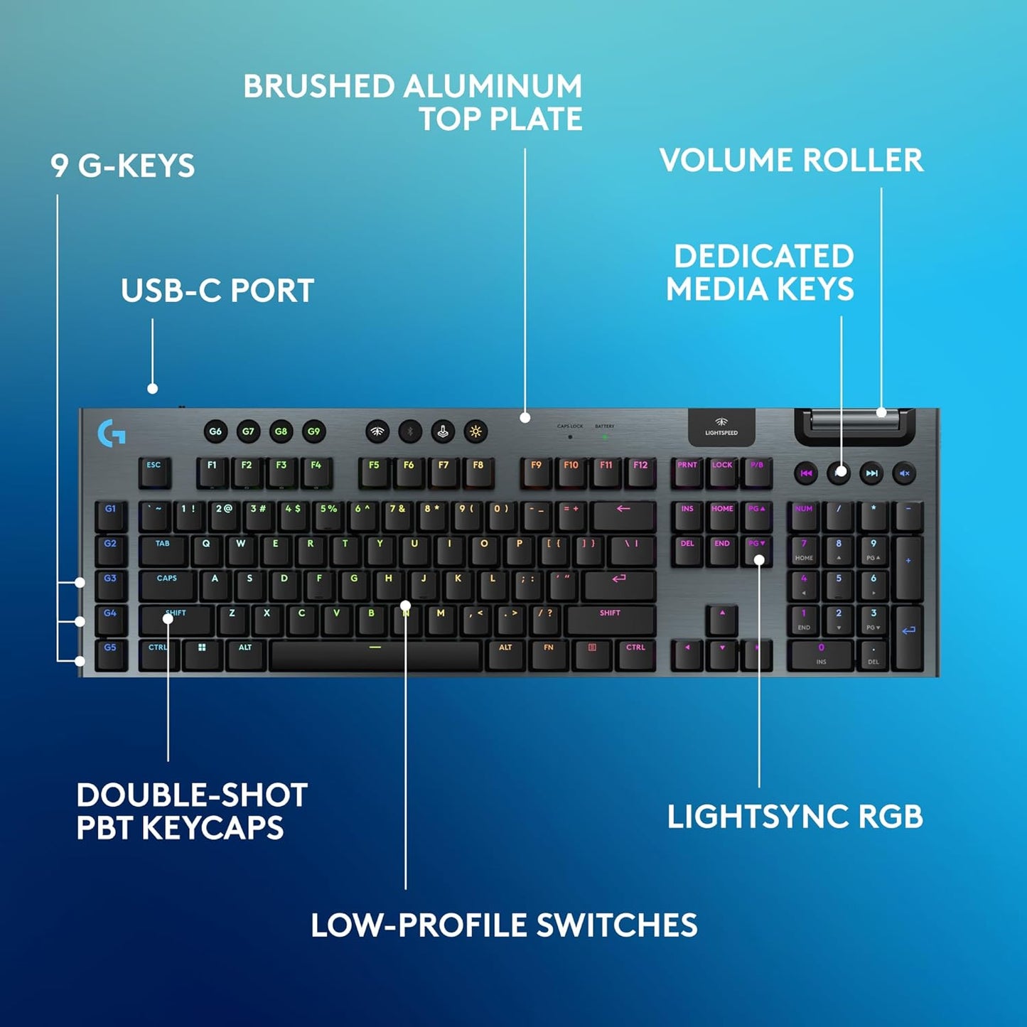 Logitech G915 X LIGHTSPEED Low-Profile Wireless Gaming Keyboard