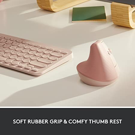 Products Logitech Lift Vertical Ergonomic Mouse, Wireless - Rose