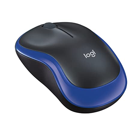 Logitech M185 Wireless Mouse, 2.4GHz with USB Mini Receiver, 12-Month Battery Life, 1000 DPI Optical Tracking, Ambidextrous, Compatible with PC, Mac, Laptop - Blue