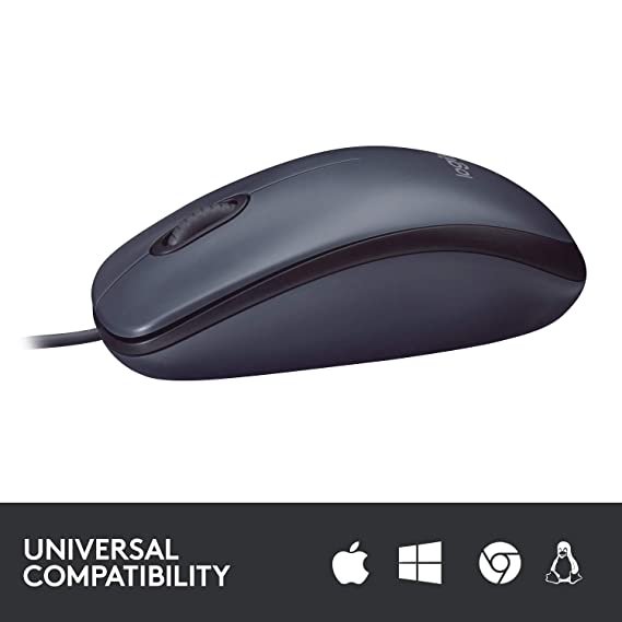Logitech M100r Wired USB Mouse (Black)