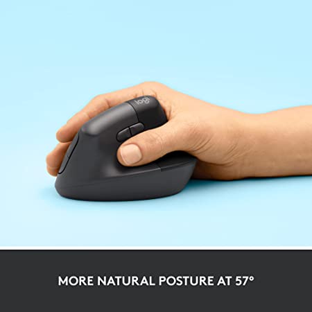 Logitech Lift Vertical Ergonomic Mouse, Wireless - Graphite