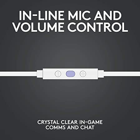 Logitech G333 Wired in Ear Earphones with Mic (White)