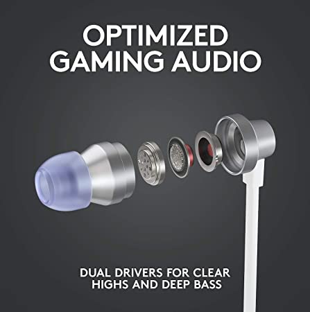 Logitech G333 Wired in Ear Earphones with Mic (White)