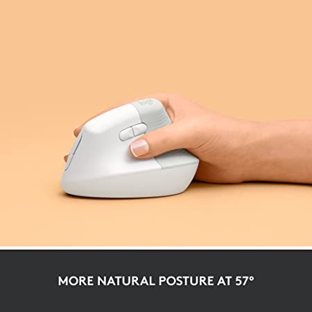 Products Logitech Lift Vertical Ergonomic Mouse, Wireless - Pale Grey