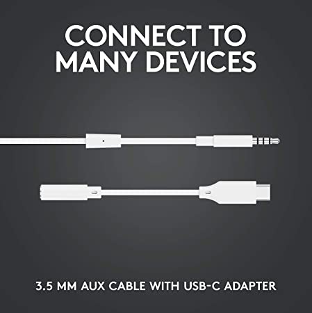 Logitech G333 Wired in Ear Earphones with Mic (White)
