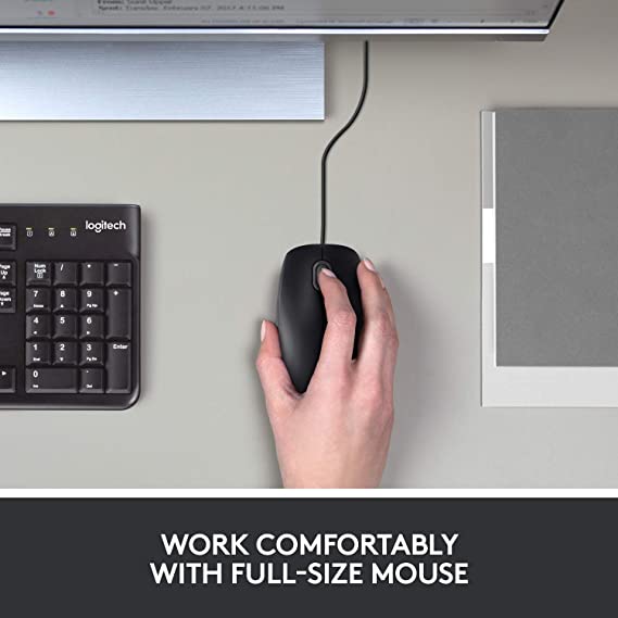 Logitech M100r Wired USB Mouse (Black)