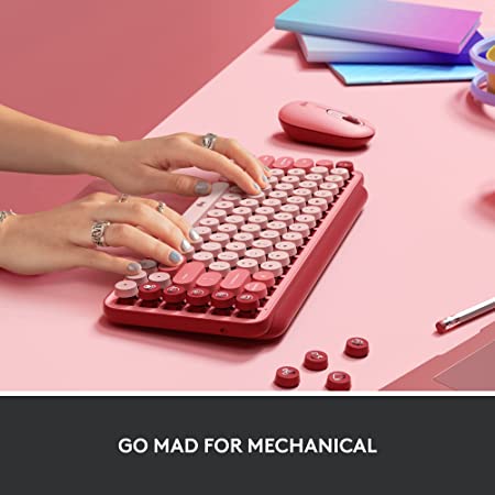 Logitech POP Keys Mechanical Wireless Keyboard - Heartbreaker