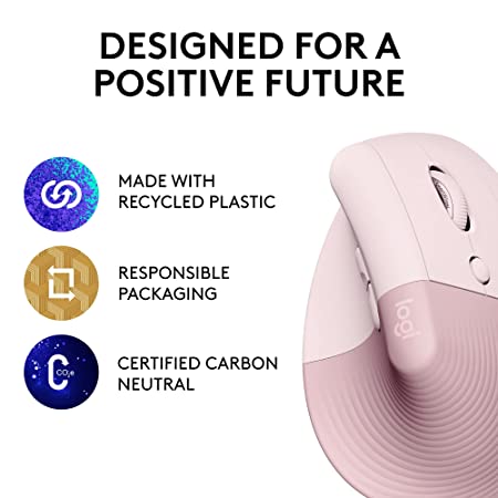 Products Logitech Lift Vertical Ergonomic Mouse, Wireless - Rose